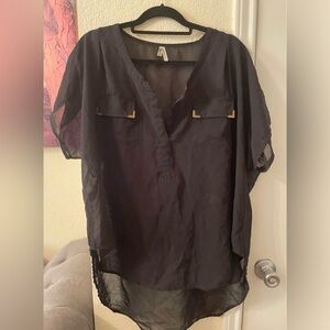 Plus Size Women’s black mesh top size 3X pre-owned